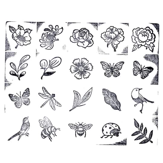 6 Pack: Bugs & Flowers Wood Stamp Set by Recollections®